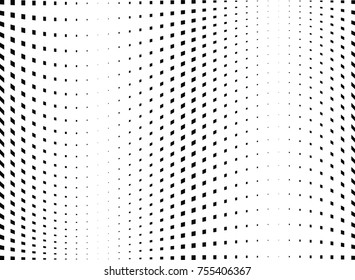 Abstract halftone wave dotted background. Monochrome grunge pattern with square.  Vector modern pop art texture for posters, sites, cover, business cards, postcards, art labels layout, stickers.