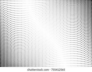 Abstract halftone wave dotted background. Monochrome grunge pattern with square.  Vector modern pop art texture for posters, sites, cover, business cards, postcards, art labels layout, stickers.