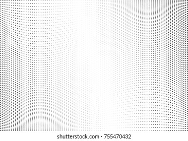 Abstract halftone wave dotted background. Monochrome grunge pattern with square.  Vector modern pop art texture for posters, sites, cover, business cards, postcards, art labels layout, stickers.
