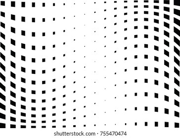 Abstract halftone wave dotted background. Monochrome grunge pattern with square.  Vector modern pop art texture for posters, sites, cover, business cards, postcards, art labels layout, stickers.