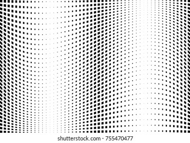 Abstract halftone wave dotted background. Monochrome grunge pattern with square.  Vector modern pop art texture for posters, sites, cover, business cards, postcards, art labels layout, stickers.