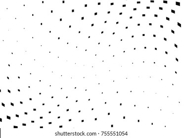 Abstract halftone wave dotted background. Monochrome grunge pattern with square.  Vector modern pop art texture for posters, sites, cover, business cards, postcards, art labels layout, stickers.