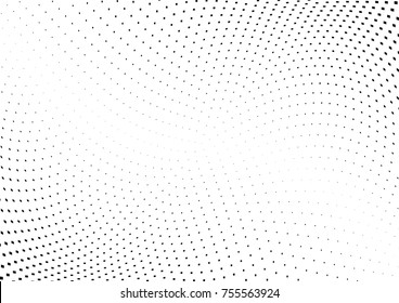 Abstract halftone wave dotted background. Monochrome grunge pattern with square.  Vector modern pop art texture for posters, sites, cover, business cards, postcards, art labels layout, stickers.