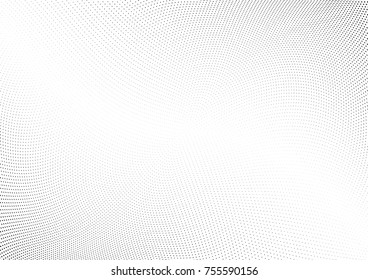 Abstract halftone wave dotted background. Monochrome grunge pattern with square.  Vector modern pop art texture for posters, sites, cover, business cards, postcards, art labels layout, stickers.