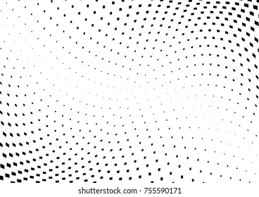 Abstract halftone wave dotted background. Monochrome grunge pattern with square.  Vector modern pop art texture for posters, sites, cover, business cards, postcards, art labels layout, stickers.