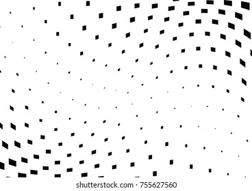 Abstract halftone wave dotted background. Monochrome grunge pattern with square.  Vector modern pop art texture for posters, sites, cover, business cards, postcards, art labels layout, stickers.
