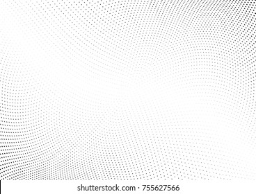 Abstract halftone wave dotted background. Monochrome grunge pattern with square.  Vector modern pop art texture for posters, sites, cover, business cards, postcards, art labels layout, stickers.