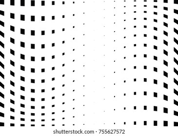 Abstract halftone wave dotted background. Monochrome grunge pattern with square.  Vector modern pop art texture for posters, sites, cover, business cards, postcards, art labels layout, stickers.