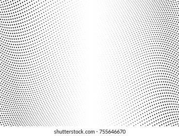 Abstract halftone wave dotted background. Monochrome grunge pattern with square.  Vector modern pop art texture for posters, sites, cover, business cards, postcards, art labels layout, stickers.