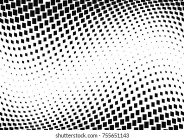 Abstract halftone wave dotted background. Monochrome grunge pattern with square.  Vector modern pop art texture for posters, sites, cover, business cards, postcards, art labels layout, stickers.