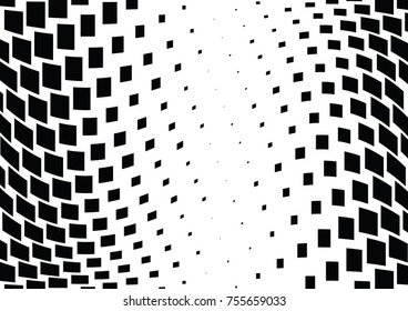 Abstract halftone wave dotted background. Monochrome grunge pattern with square.  Vector modern pop art texture for posters, sites, cover, business cards, postcards, art labels layout, stickers.
