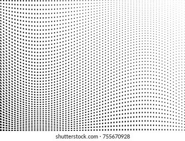 Abstract halftone wave dotted background. Monochrome grunge pattern with square.  Vector modern pop art texture for posters, sites, cover, business cards, postcards, art labels layout, stickers.