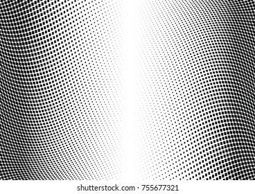 Abstract halftone wave dotted background. Monochrome grunge pattern with square.  Vector modern pop art texture for posters, sites, cover, business cards, postcards, art labels layout, stickers.