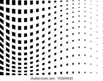 Abstract halftone wave dotted background. Monochrome grunge pattern with square.  Vector modern pop art texture for posters, sites, cover, business cards, postcards, art labels layout, stickers.