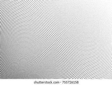 Abstract halftone wave dotted background. Monochrome grunge pattern with square.  Vector modern pop art texture for posters, sites, cover, business cards, postcards, art labels layout, stickers.