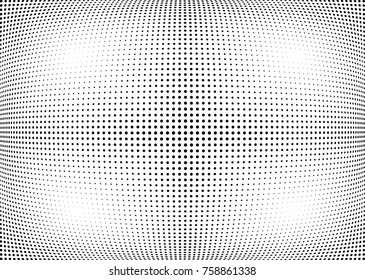 Abstract halftone wave dotted background. Futuristic twisted grunge pattern, dot, circles.  Vector modern optical pop art texture for posters, business cards, cover, labels mock-up, stickers layout