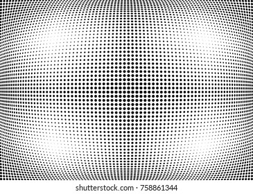 Abstract halftone wave dotted background. Futuristic twisted grunge pattern, dot, circles.  Vector modern optical pop art texture for posters, business cards, cover, labels mock-up, stickers layout