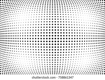 Abstract halftone wave dotted background. Futuristic twisted grunge pattern, dot, circles.  Vector modern optical pop art texture for posters, business cards, cover, labels mock-up, stickers layout