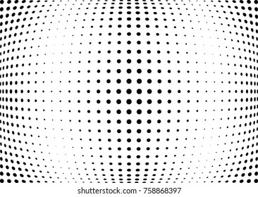 Abstract halftone wave dotted background. Futuristic twisted grunge pattern, dot, circles.  Vector modern optical pop art texture for posters, business cards, cover, labels mock-up, stickers layout