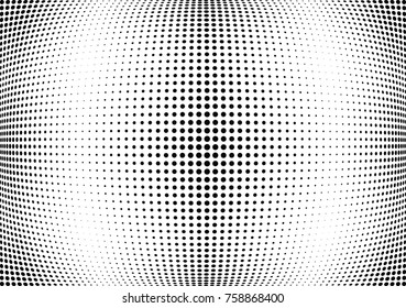 Abstract halftone wave dotted background. Futuristic twisted grunge pattern, dot, circles.  Vector modern optical pop art texture for posters, business cards, cover, labels mock-up, stickers layout