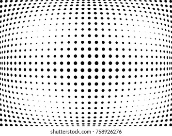 Abstract halftone wave dotted background. Futuristic twisted grunge pattern, dot, circles.  Vector modern optical pop art texture for posters, business cards, cover, labels mock-up, stickers layout