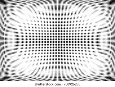 Abstract halftone wave dotted background. Futuristic twisted grunge pattern, dot, circles.  Vector modern optical pop art texture for posters, business cards, cover, labels mock-up, stickers layout
