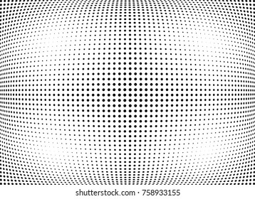 Abstract halftone wave dotted background. Futuristic twisted grunge pattern, dot, circles.  Vector modern optical pop art texture for posters, business cards, cover, labels mock-up, stickers layout