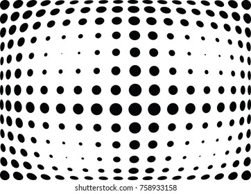 Abstract halftone wave dotted background. Futuristic twisted grunge pattern, dot, circles.  Vector modern optical pop art texture for posters, business cards, cover, labels mock-up, stickers layout