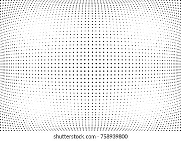 Abstract halftone wave dotted background. Futuristic twisted grunge pattern, dot, circles.  Vector modern optical pop art texture for posters, business cards, cover, labels mock-up, stickers layout
