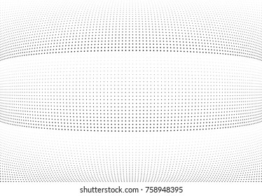 Abstract halftone wave dotted background. Futuristic twisted grunge pattern, dot, circles.  Vector modern optical pop art texture for posters, business cards, cover, labels mock-up, stickers layout