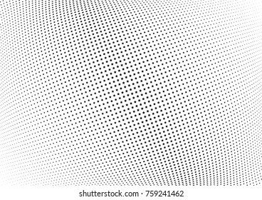 Abstract halftone wave dotted background. Futuristic twisted grunge pattern, stars.  Vector modern optical pop art texture for posters, postcard, grunge cover, labels, vintage sticker mock-up layout