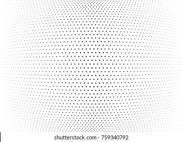 Abstract halftone wave dotted background. Futuristic twisted grunge pattern, stars.  Vector modern optical pop art texture for posters, postcard, grunge cover, labels, vintage sticker mock-up layout