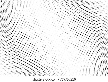 Abstract halftone wave dotted background. Futuristic twisted grunge pattern, star.  Vector modern optical pop art texture for posters, postcard, grunge cover, labels, vintage sticker mock-up layout