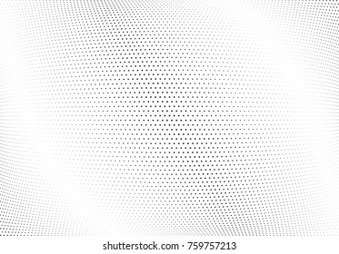Abstract halftone wave dotted background. Futuristic twisted grunge pattern, star.  Vector modern optical pop art texture for posters, postcard, grunge cover, labels, vintage sticker mock-up layout