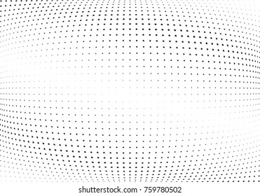 Abstract halftone wave dotted background. Futuristic twisted grunge pattern, star.  Vector modern optical pop art texture for posters, postcard, grunge cover, labels, vintage sticker mock-up layout
