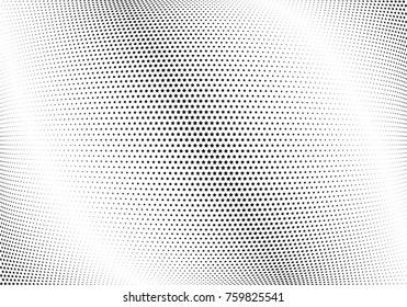 Abstract halftone wave dotted background. Futuristic twisted grunge pattern, star.  Vector modern optical pop art texture for posters, postcard, grunge cover, labels, vintage sticker mock-up layout