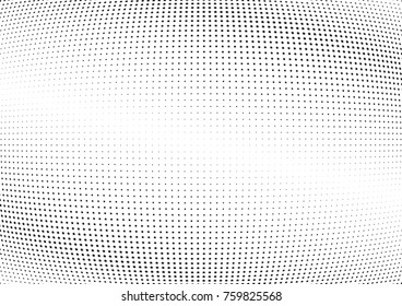 Abstract halftone wave dotted background. Futuristic twisted grunge pattern, star.  Vector modern optical pop art texture for posters, postcard, grunge cover, labels, vintage sticker mock-up layout