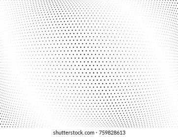 Abstract halftone wave dotted background. Futuristic twisted grunge pattern, star.  Vector modern optical pop art texture for posters, postcard, grunge cover, labels, vintage sticker mock-up layout
