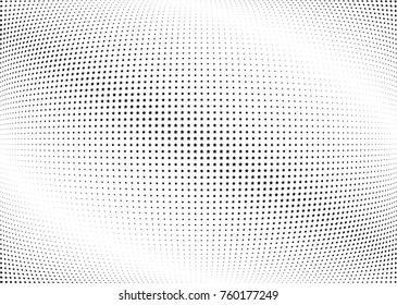 Abstract halftone wave dotted background. Futuristic twisted grunge pattern, star.  Vector modern optical pop art texture for posters, postcard, grunge cover, labels, vintage sticker mock-up layout