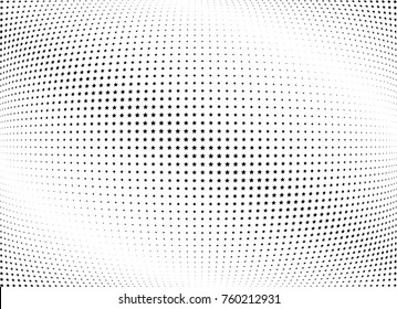 Abstract halftone wave dotted background. Futuristic twisted grunge pattern, star.  Vector modern optical pop art texture for posters, postcard, grunge cover, labels, vintage sticker mock-up layout