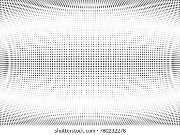 Abstract halftone wave dotted background. Futuristic twisted grunge pattern, star.  Vector modern optical pop art texture for posters, postcard, grunge cover, labels, vintage sticker mock-up layout