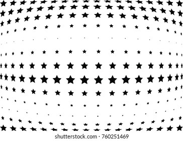 Abstract halftone wave dotted background. Futuristic twisted grunge pattern, star.  Vector modern optical pop art texture for posters, postcard, grunge cover, labels, vintage sticker mock-up layout