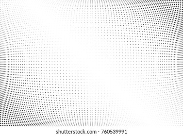 Abstract halftone wave dotted background. Futuristic twisted grunge pattern, star.  Vector modern optical pop art texture for posters, postcard, grunge cover, labels, vintage sticker mock-up layout