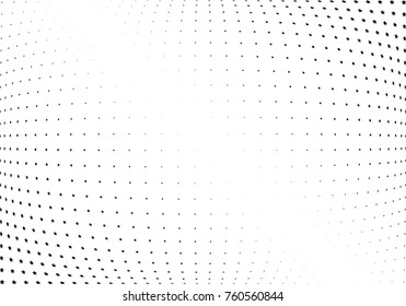 Abstract halftone wave dotted background. Futuristic twisted grunge pattern, star.  Vector modern optical pop art texture for posters, postcard, grunge cover, labels, vintage sticker mock-up layout