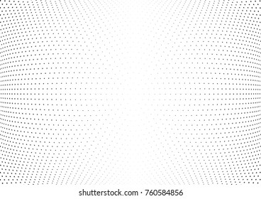 Abstract halftone wave dotted background. Futuristic twisted grunge pattern, star.  Vector modern optical pop art texture for posters, postcard, grunge cover, labels, vintage sticker mock-up layout