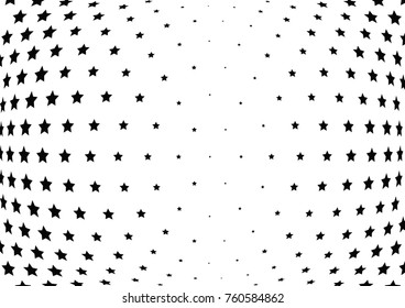 Abstract halftone wave dotted background. Futuristic twisted grunge pattern, star.  Vector modern optical pop art texture for posters, postcard, grunge cover, labels, vintage sticker mock-up layout