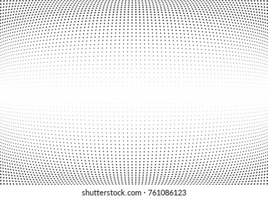 Abstract halftone wave dotted background. Futuristic twisted grunge pattern, star.  Vector modern optical pop art texture for posters, postcard, grunge cover, labels, vintage sticker mock-up layout