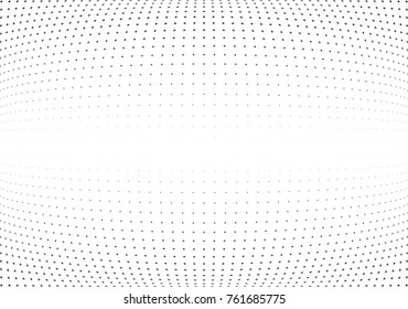 Abstract halftone wave dotted background. Futuristic twisted grunge pattern, star.  Vector modern optical pop art texture for posters, postcard, grunge cover, labels, vintage sticker mock-up layout