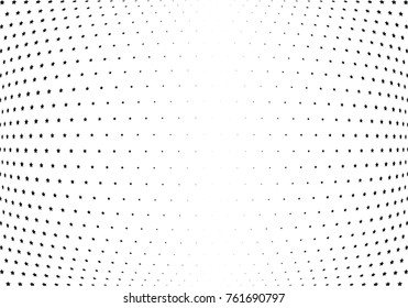 Abstract halftone wave dotted background. Futuristic twisted grunge pattern, star.  Vector modern optical pop art texture for posters, postcard, grunge cover, labels, vintage sticker mock-up layout