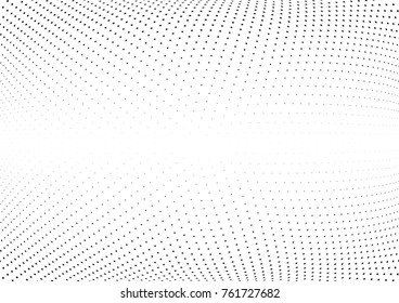 Abstract halftone wave dotted background. Futuristic twisted grunge pattern, star.  Vector modern optical pop art texture for posters, postcard, grunge cover, labels, vintage sticker mock-up layout